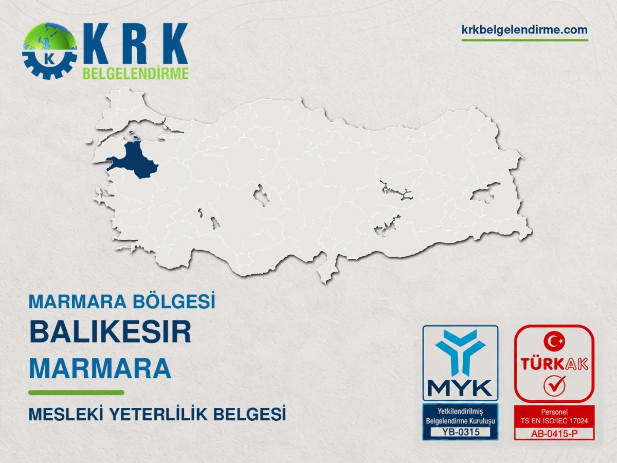 Balıkesir Marmara Mesleki Yeterlilik Belgesi