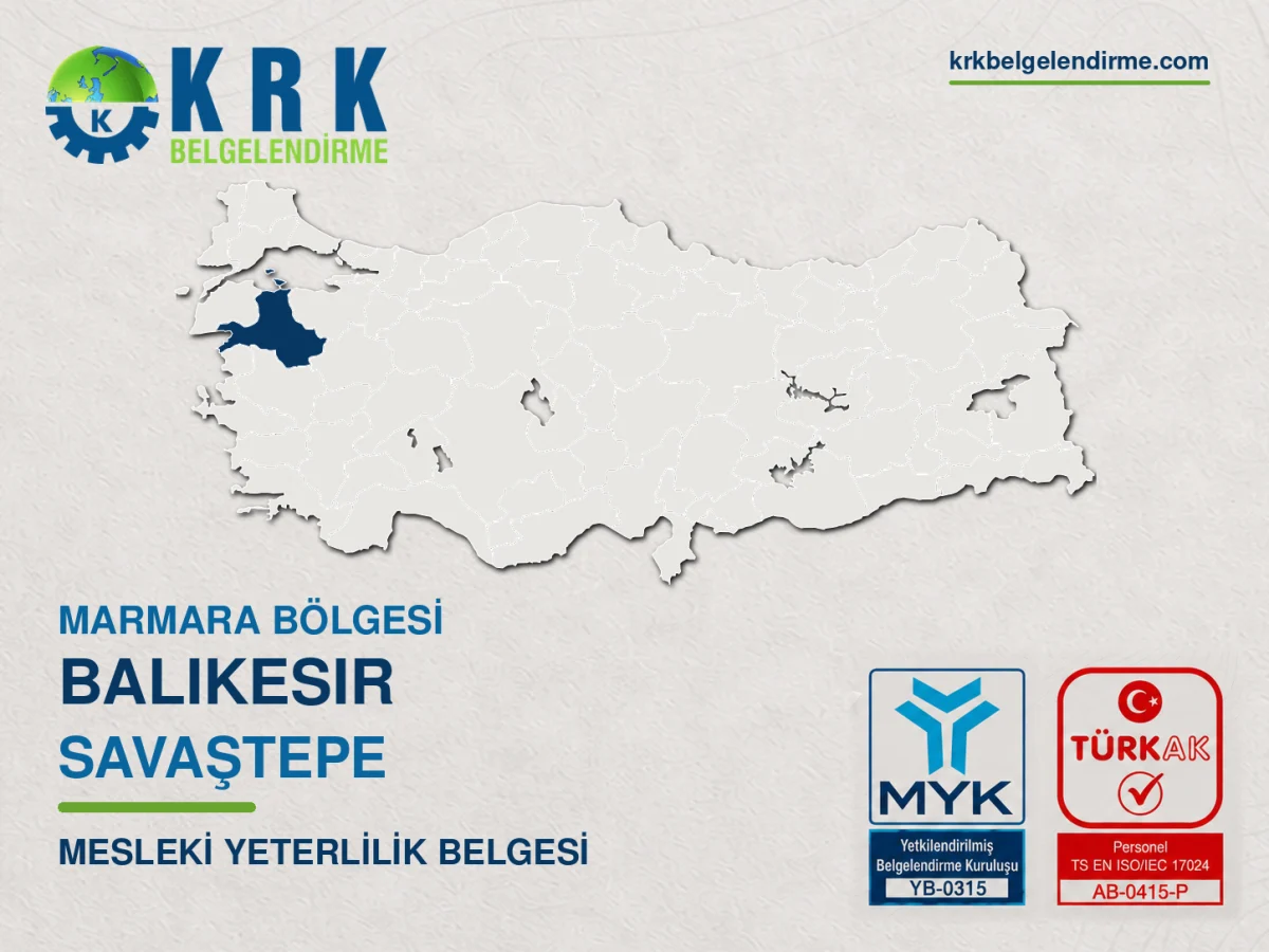 Balıkesir Savaştepe Mesleki Yeterlilik Belgesi