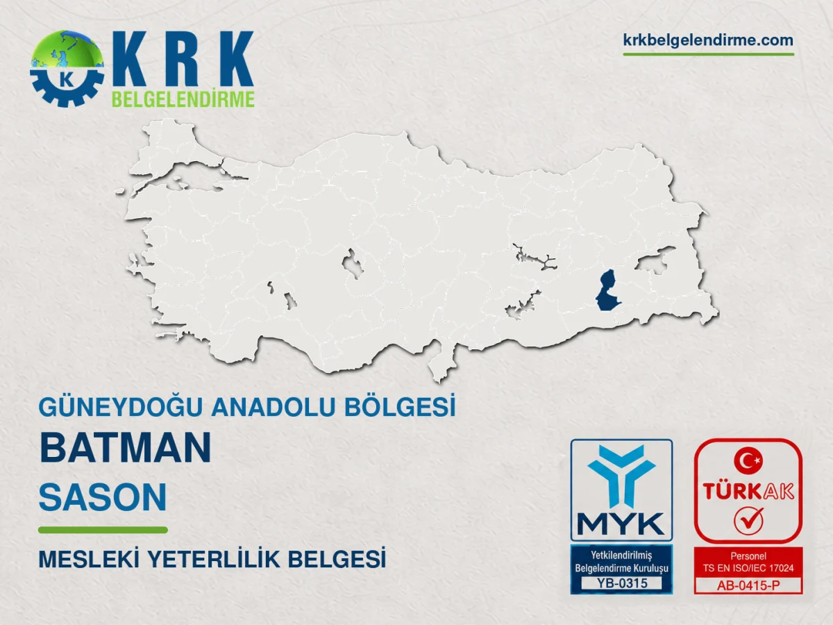 Batman Sason Mesleki Yeterlilik Belgesi