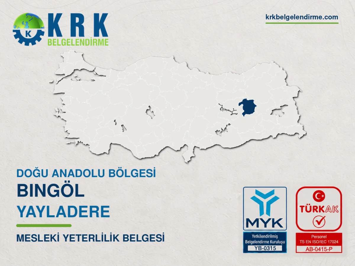 Bingöl Yayladere Mesleki Yeterlilik Belgesi