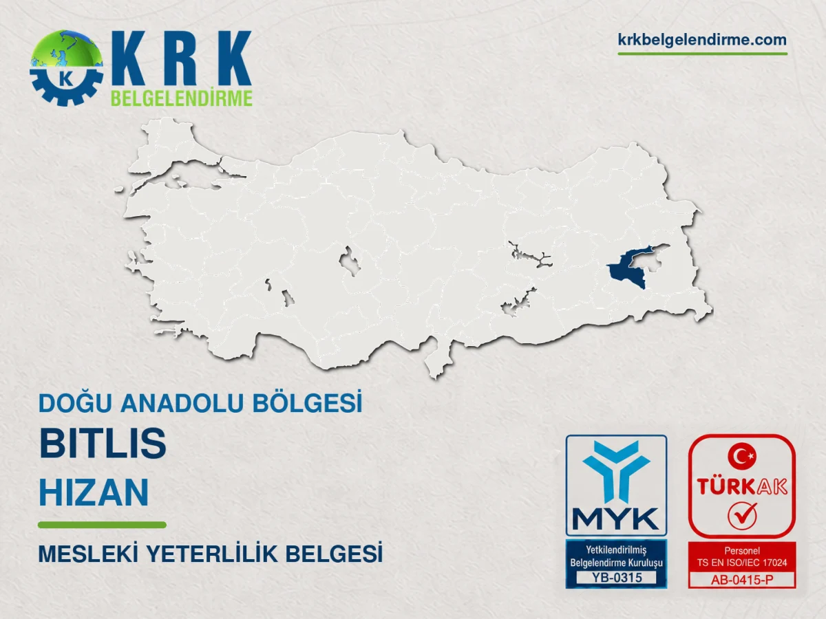 Bitlis Hizan Mesleki Yeterlilik Belgesi