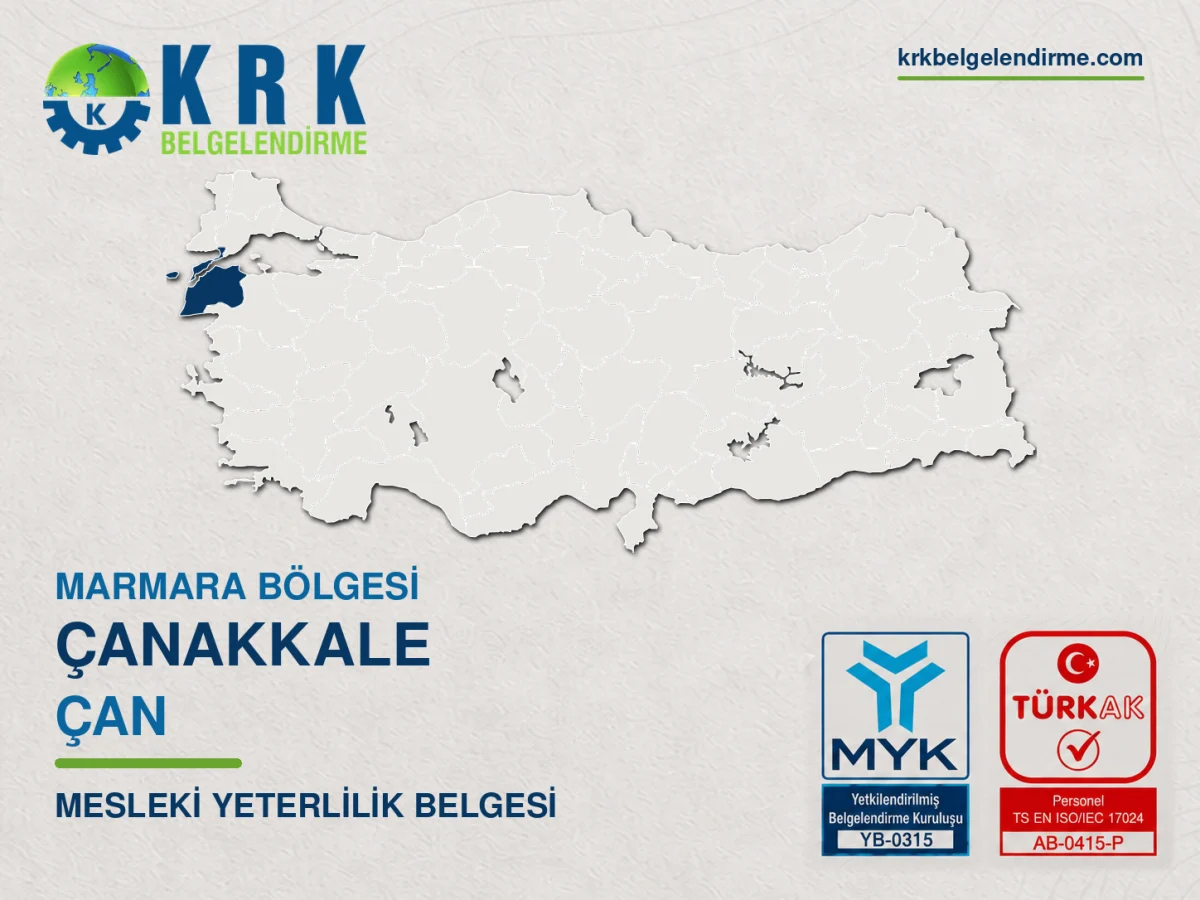 Çanakkale Çan Mesleki Yeterlilik Belgesi