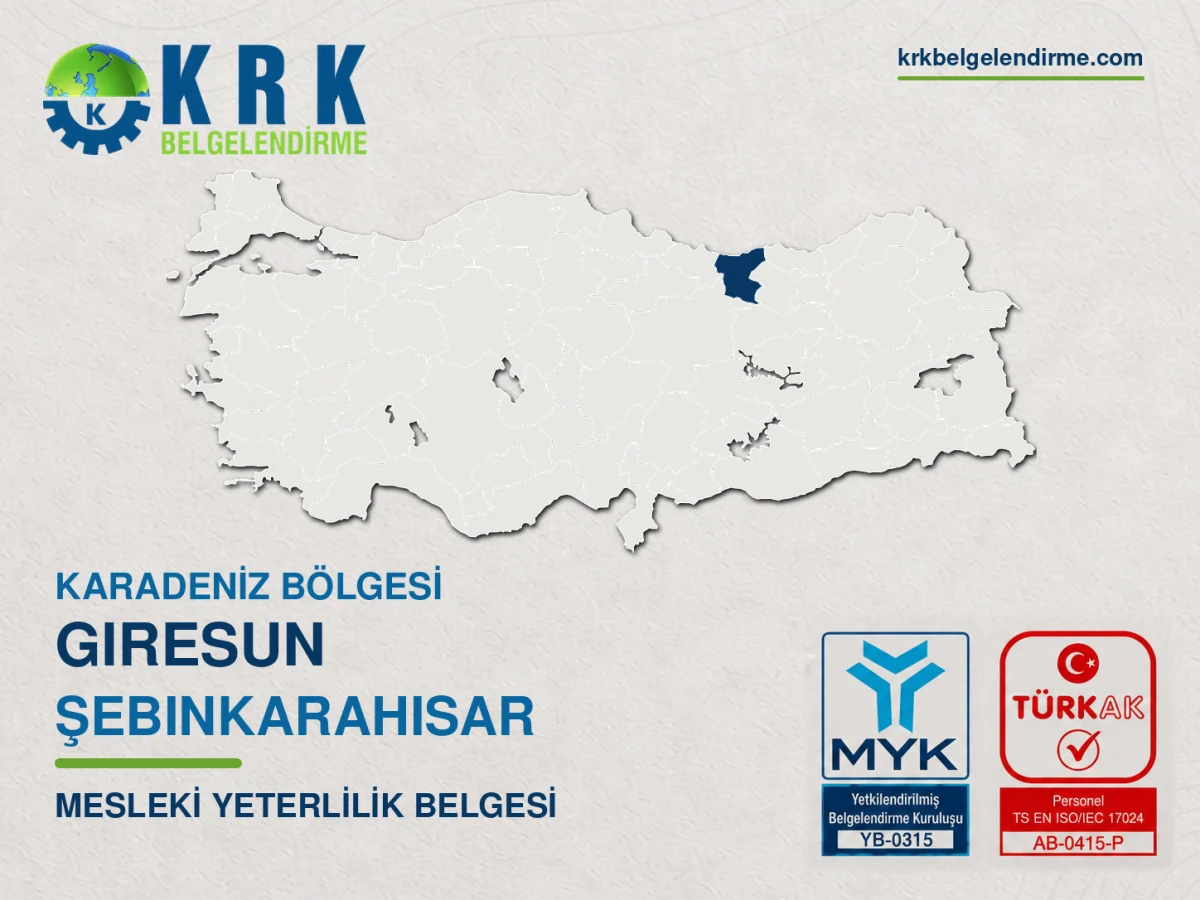 Giresun Şebinkarahisar Mesleki Yeterlilik Belgesi