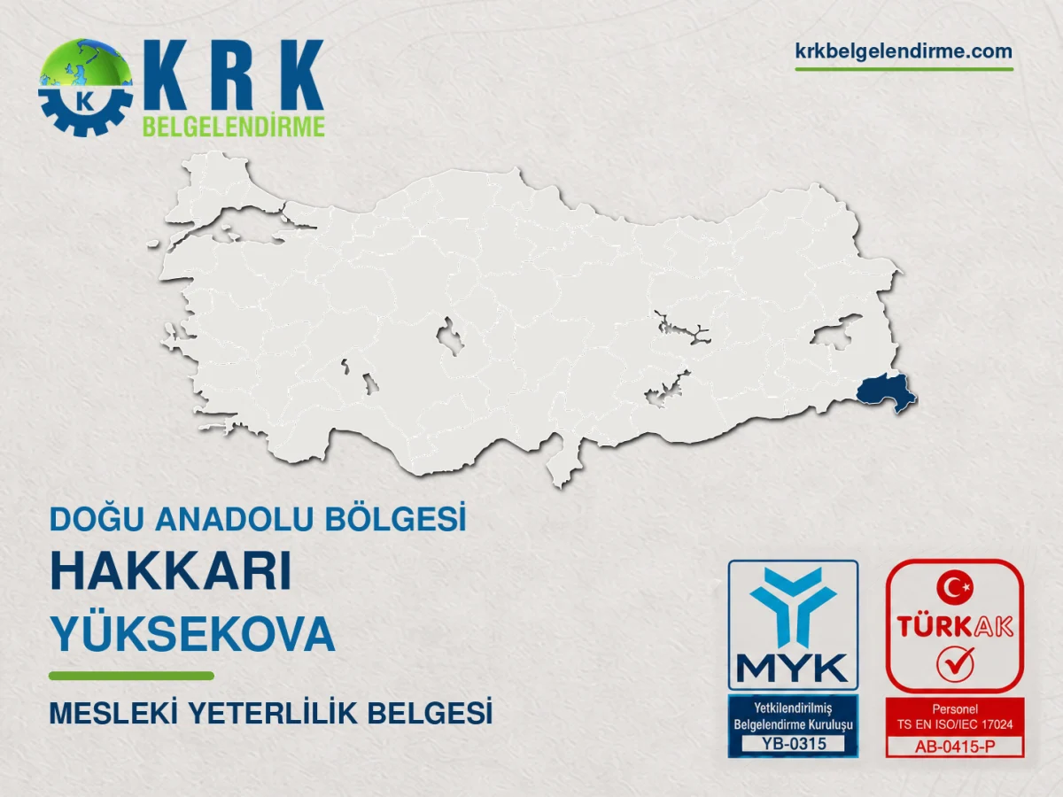 Hakkari Yüksekova Mesleki Yeterlilik Belgesi