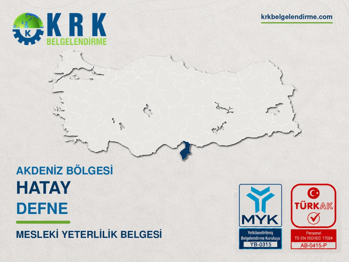 Hatay Defne Mesleki Yeterlilik Belgesi
