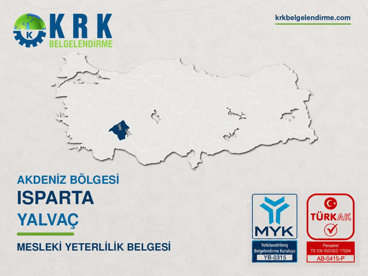 Isparta Yalvaç Mesleki Yeterlilik Belgesi