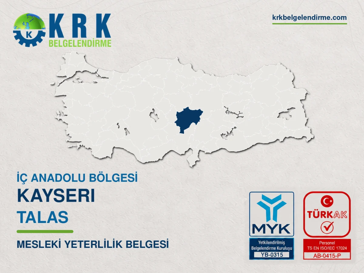Kayseri Talas Mesleki Yeterlilik Belgesi