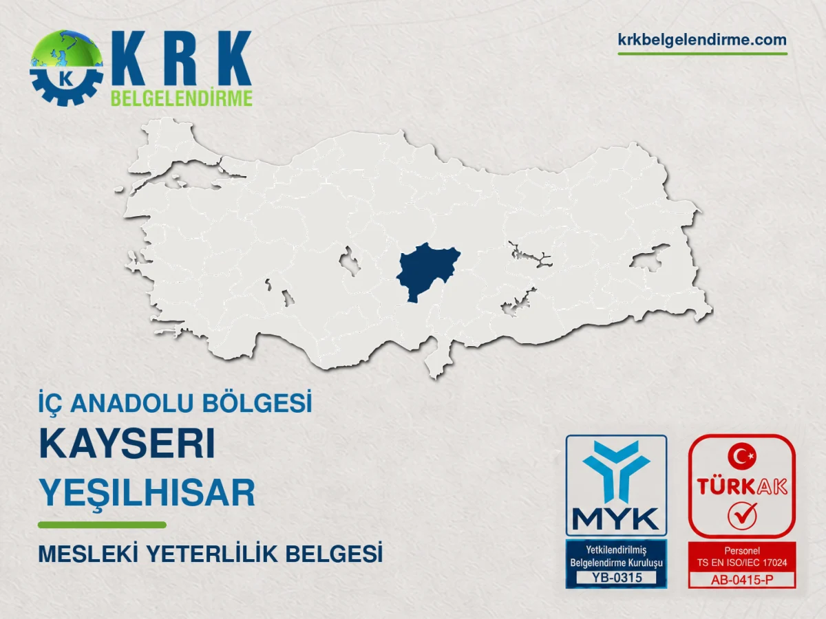Kayseri Yeşilhisar Mesleki Yeterlilik Belgesi