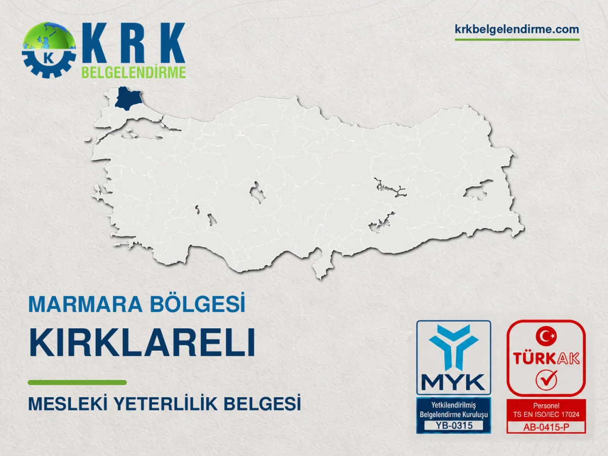 Kırklareli Mesleki Yeterlilik Belgesi