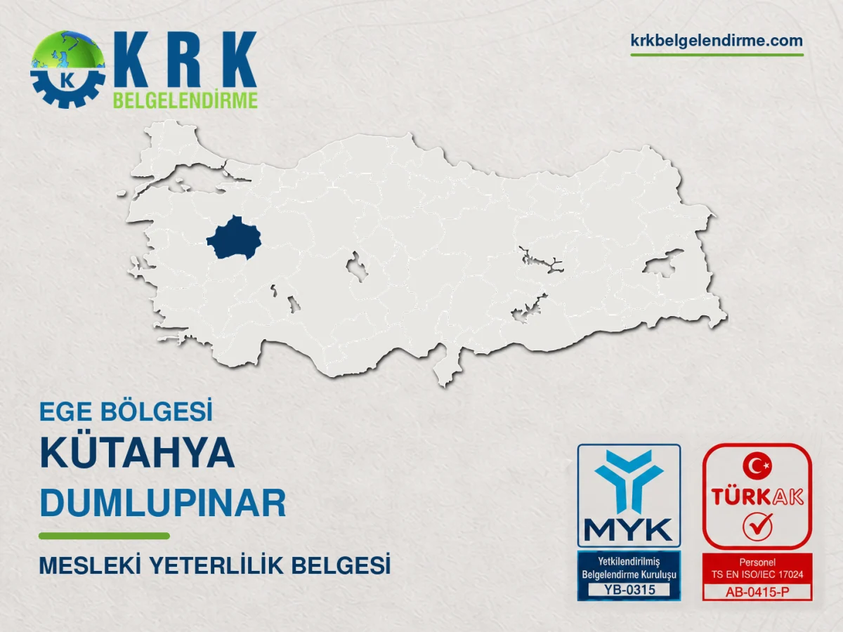 Kütahya Dumlupınar Mesleki Yeterlilik Belgesi