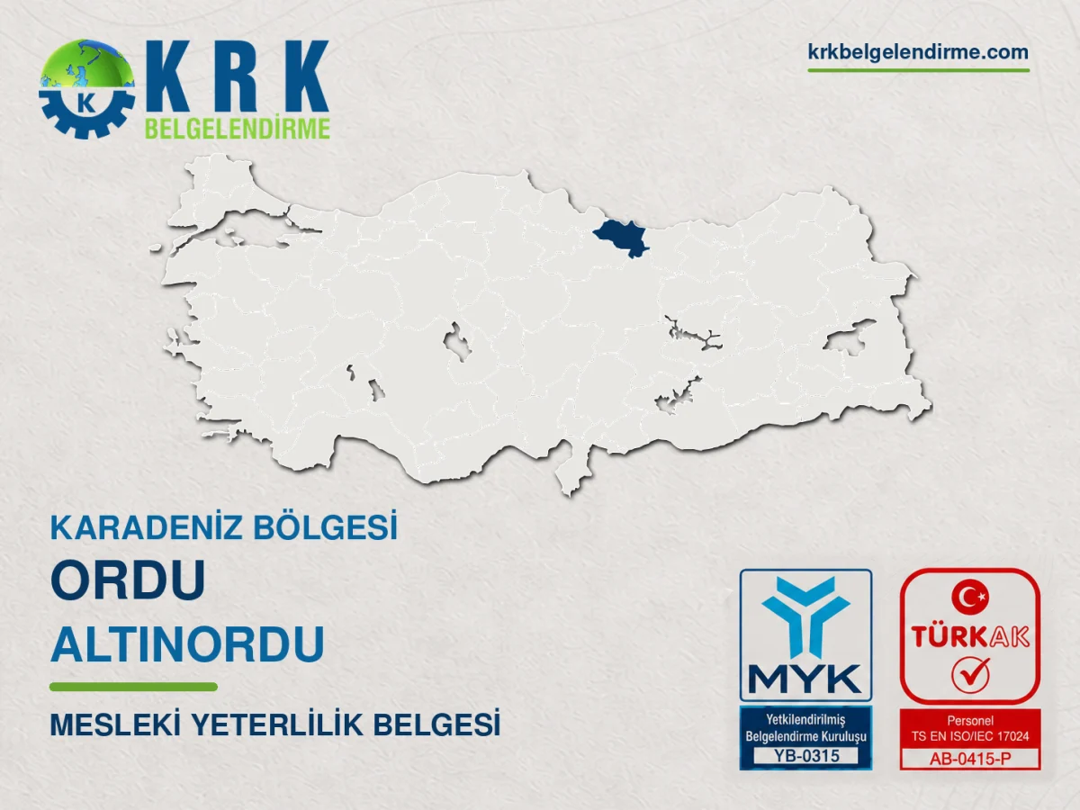 Ordu Altınordu Mesleki Yeterlilik Belgesi
