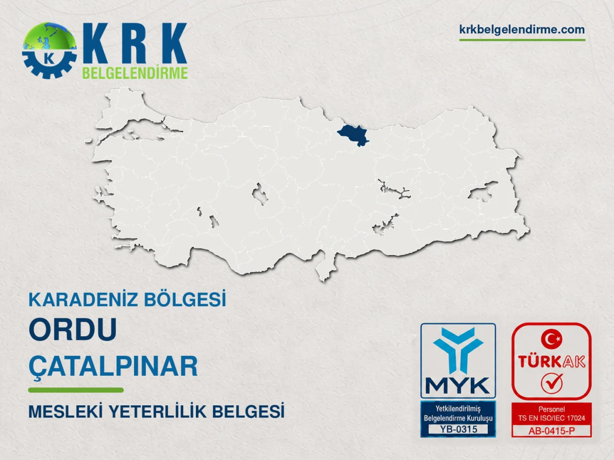 Ordu Çatalpınar Mesleki Yeterlilik Belgesi