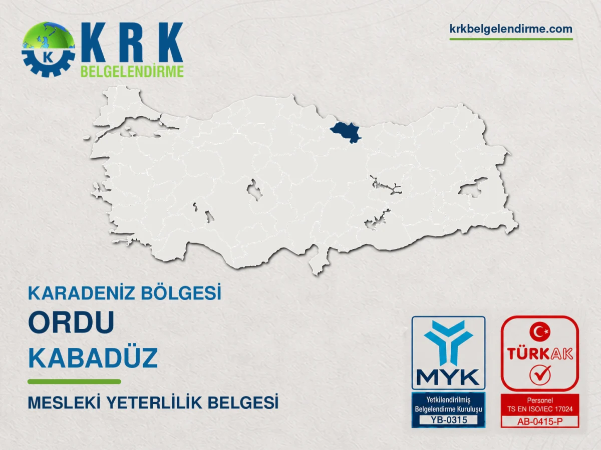 Ordu Kabadüz Mesleki Yeterlilik Belgesi
