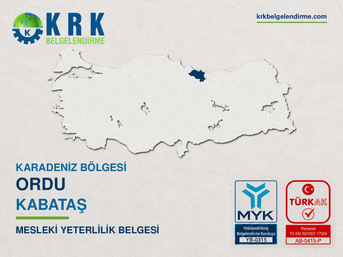Ordu Kabataş Mesleki Yeterlilik Belgesi