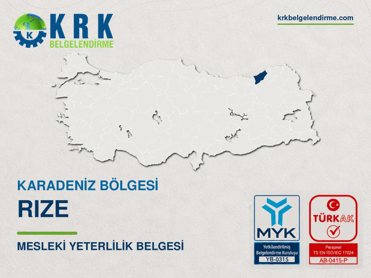 Rize Mesleki Yeterlilik Belgesi
