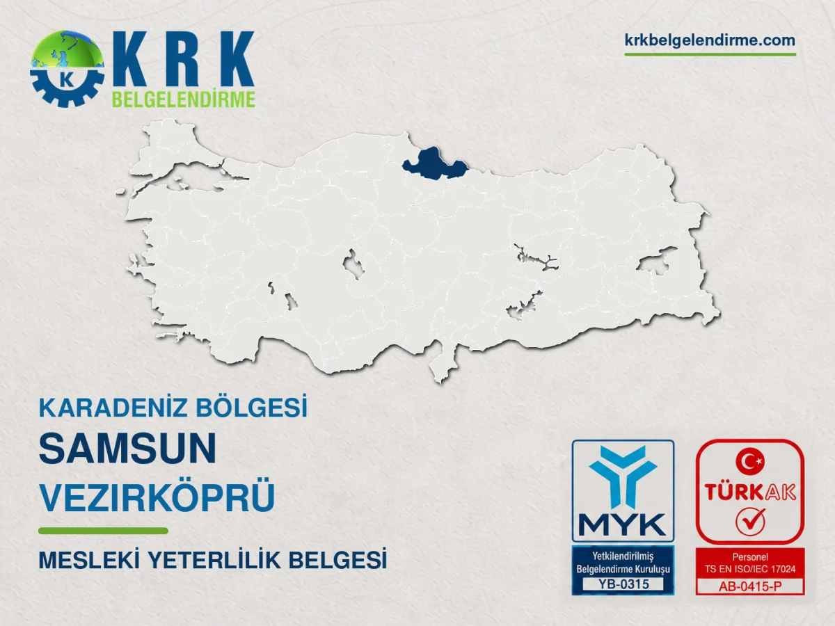 Samsun Vezirköprü Mesleki Yeterlilik Belgesi