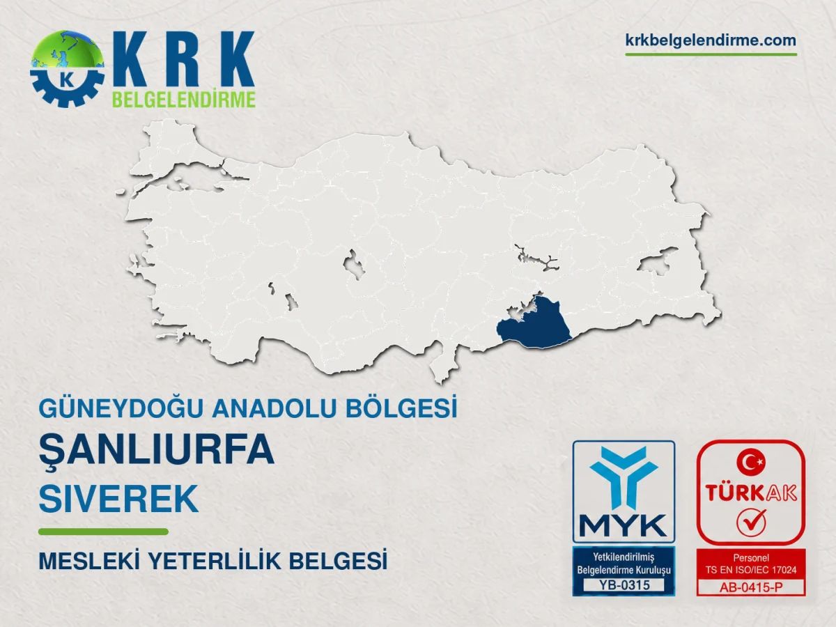 Şanlıurfa Siverek Mesleki Yeterlilik Belgesi