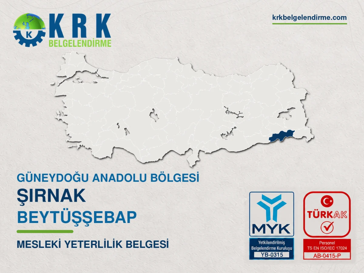 Şırnak Beytüşşebap Mesleki Yeterlilik Belgesi