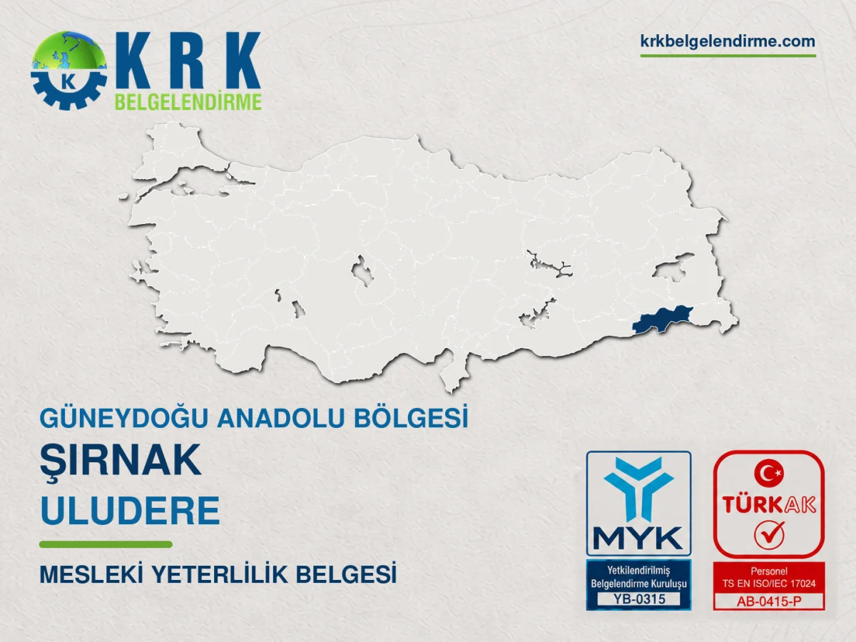Şırnak Uludere Mesleki Yeterlilik Belgesi
