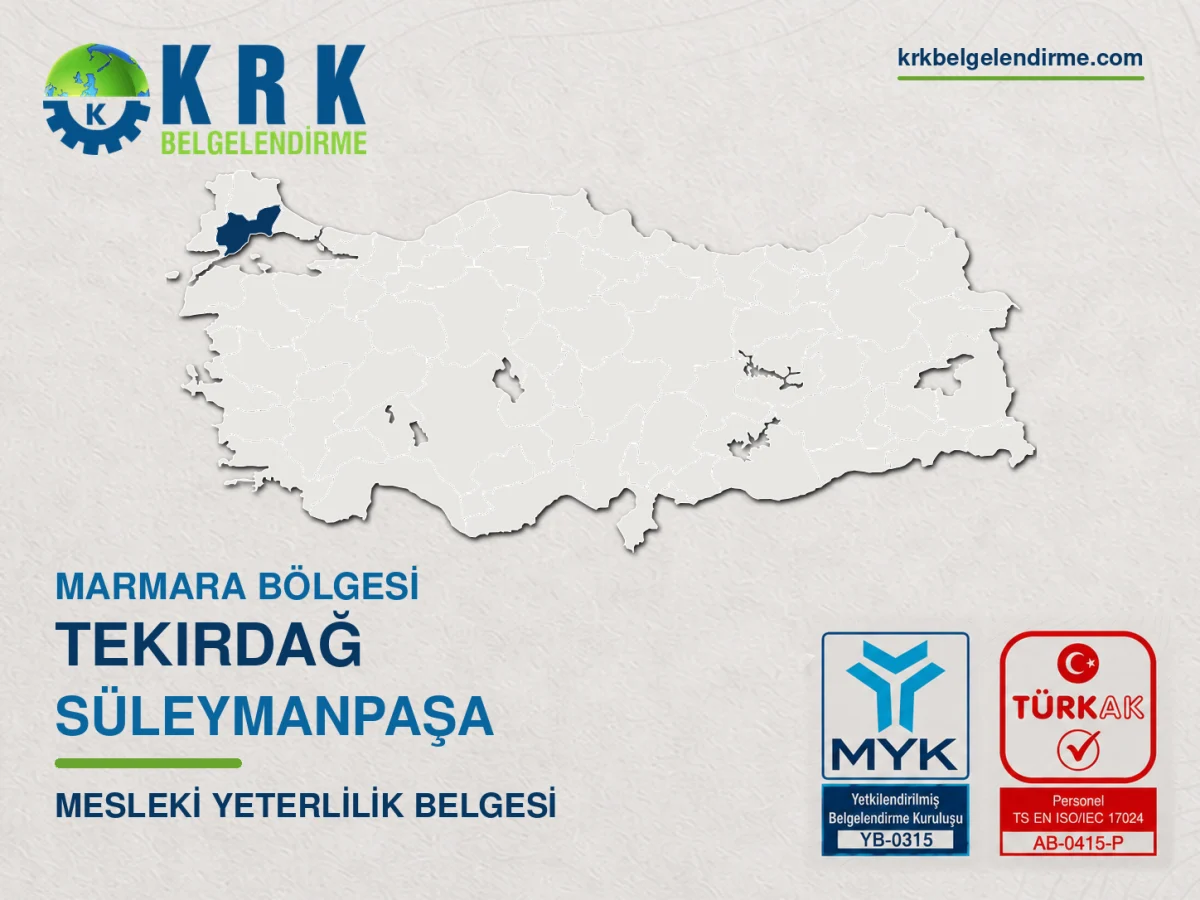 Tekirdağ Süleymanpaşa Mesleki Yeterlilik Belgesi