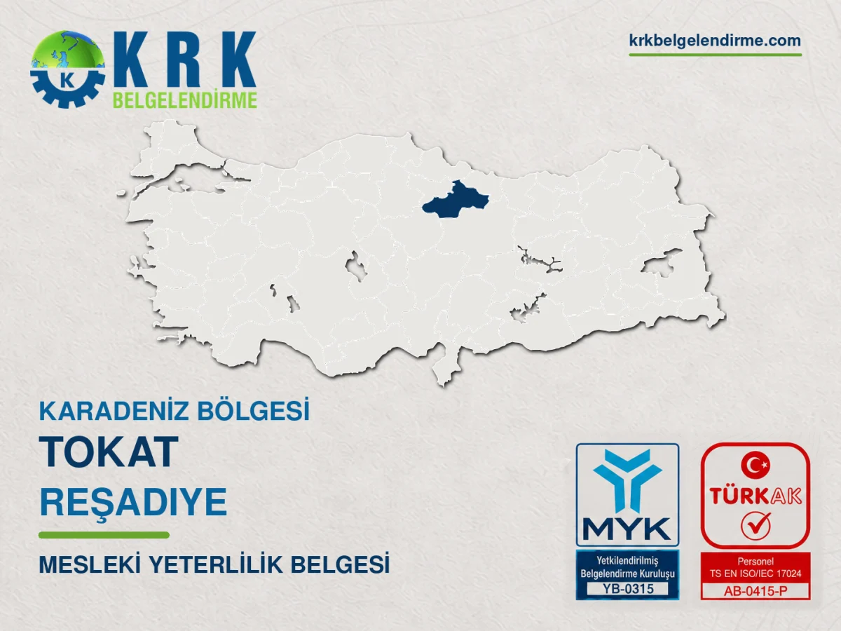 Tokat Reşadiye Mesleki Yeterlilik Belgesi