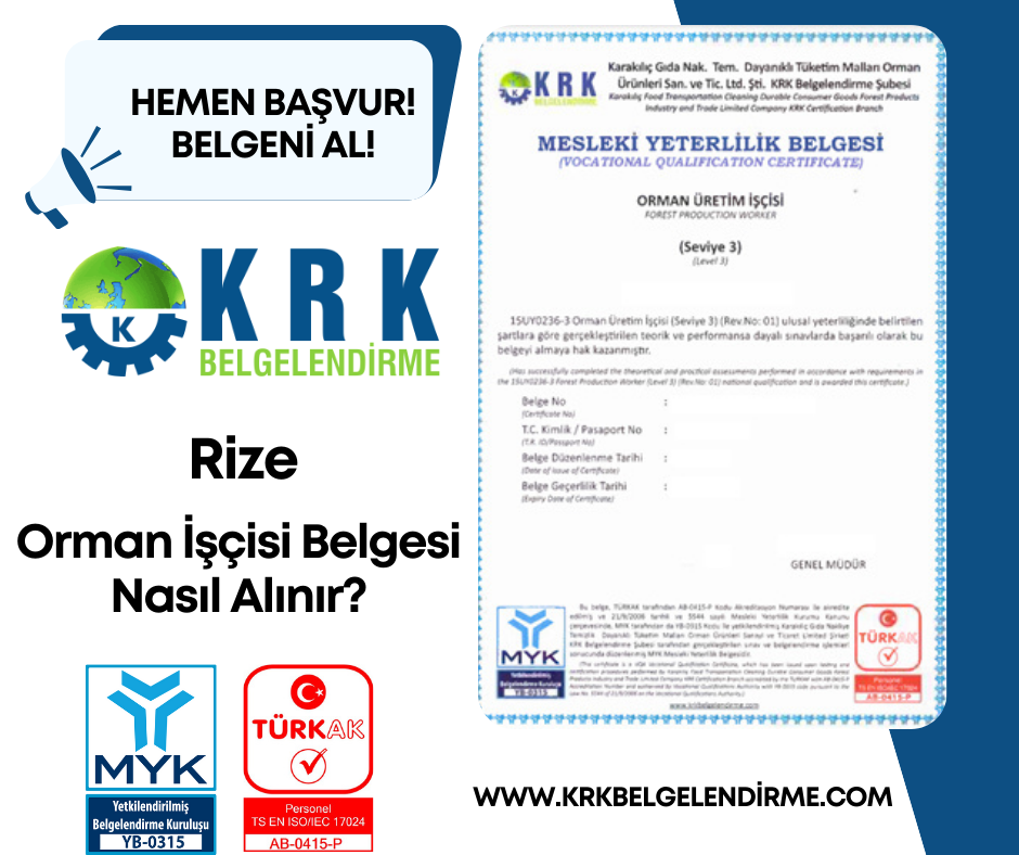 Rize Orman İşçisi Sertifikası
